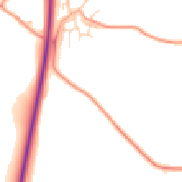 Daytime road noise heatmap for TN25 7LJ