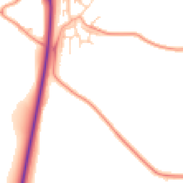 Daytime road noise heatmap for TN25 7LN