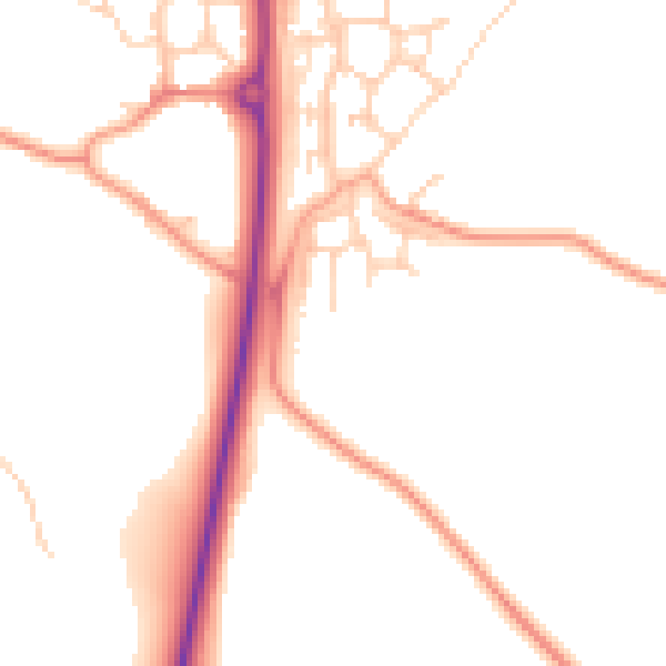 Daytime road noise heatmap for TN25 7LQ