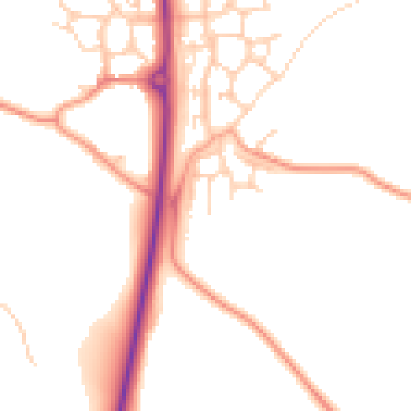 Daytime road noise heatmap for TN25 7LS