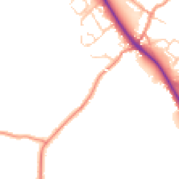Daytime road noise heatmap for TN27 0AG