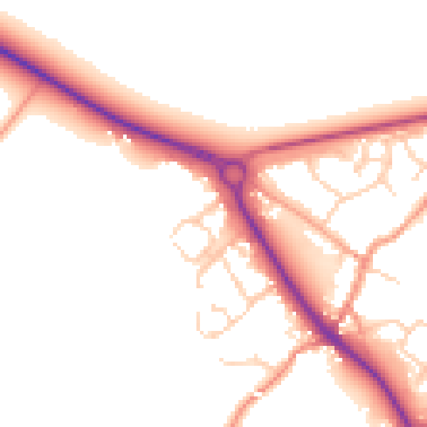 Daytime road noise heatmap for TN27 0BF