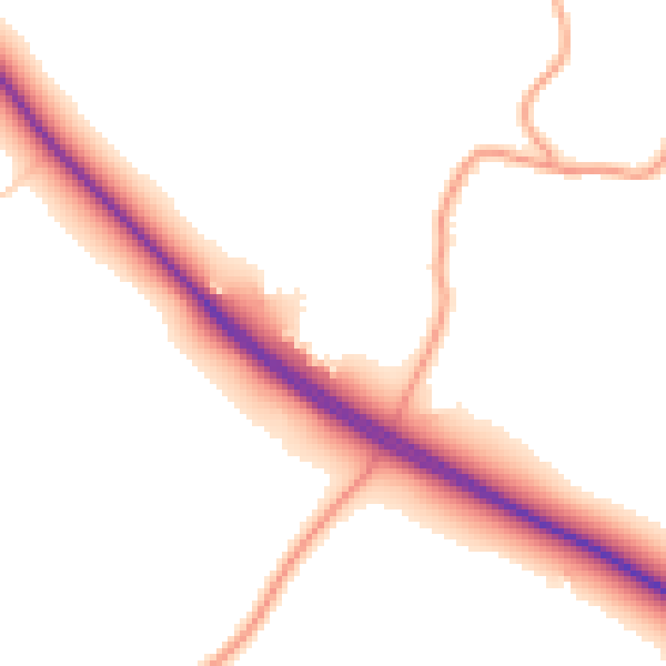 Daytime road noise heatmap for TN27 0DD