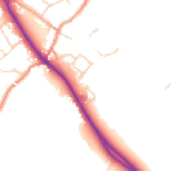 Daytime road noise heatmap for TN27 0DH