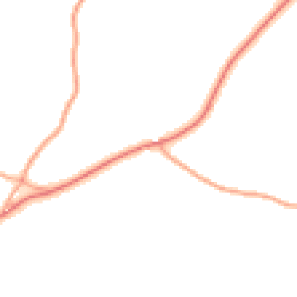 Daytime road noise heatmap for TN27 0DJ