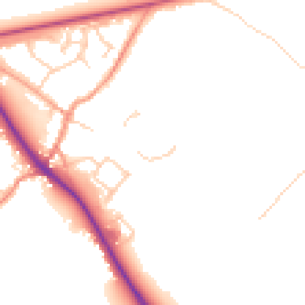 Daytime road noise heatmap for TN27 0DN