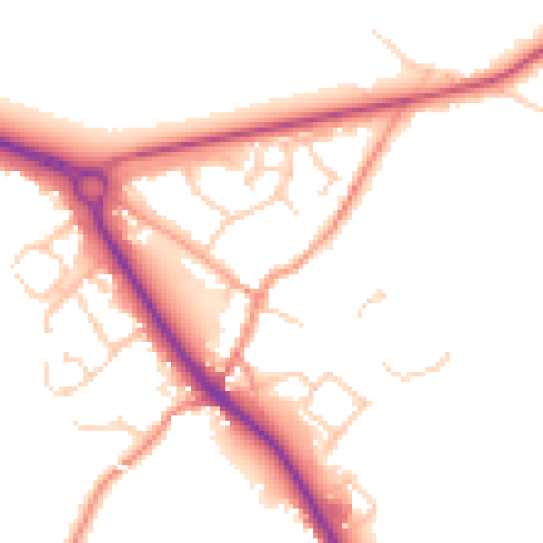 Daytime road noise heatmap for TN27 0LS