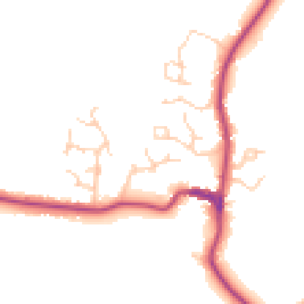 Daytime road noise heatmap for TN27 8EB