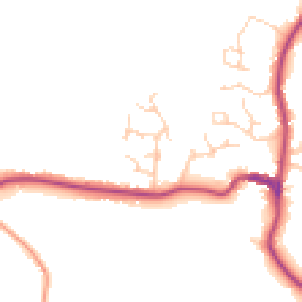 Daytime road noise heatmap for TN27 8EE