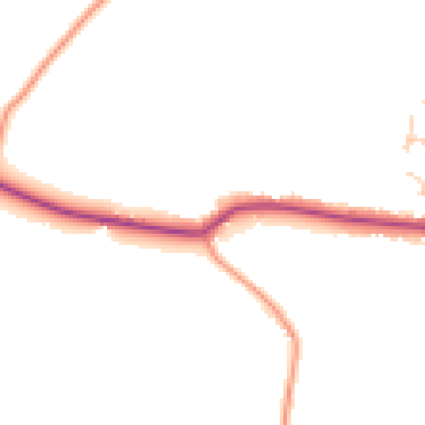 Daytime road noise heatmap for TN27 8EJ