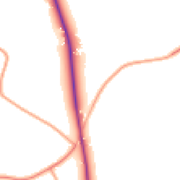 Daytime road noise heatmap for TN27 8LD