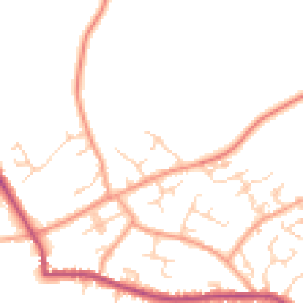 Daytime road noise heatmap for TN27 9AE