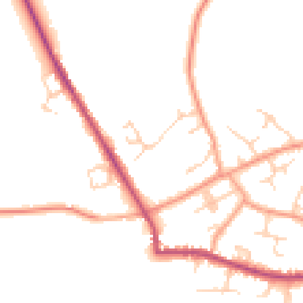 Daytime road noise heatmap for TN27 9FH