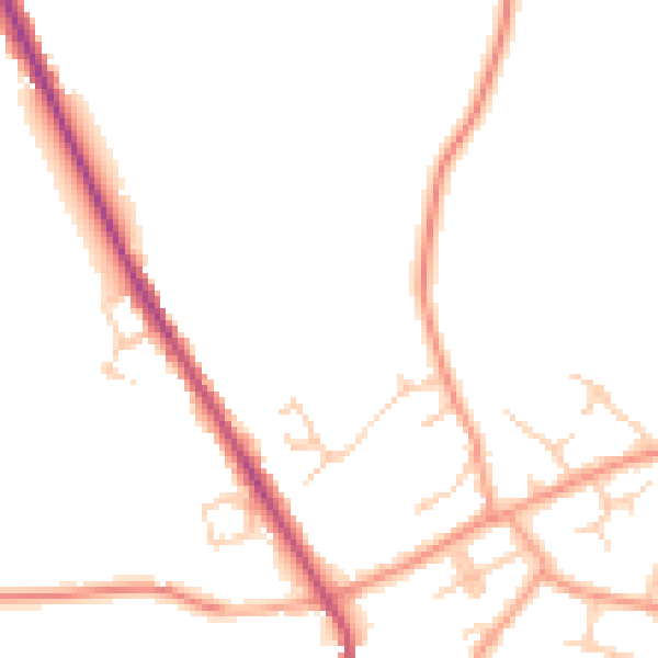 Daytime road noise heatmap for TN27 9FJ