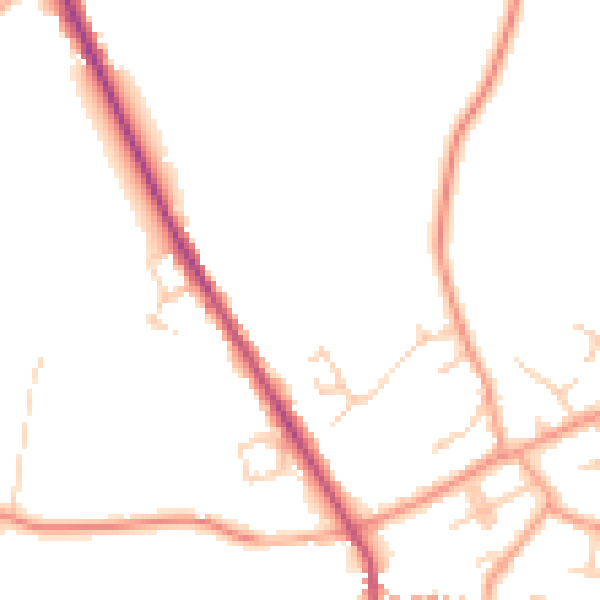 Daytime road noise heatmap for TN27 9FL