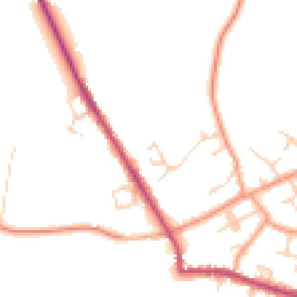 Daytime road noise heatmap for TN27 9FQ