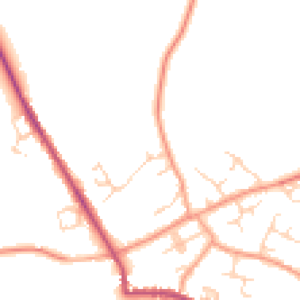 Daytime road noise heatmap for TN27 9FT