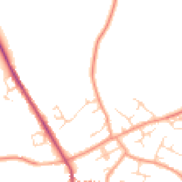Daytime road noise heatmap for TN27 9FU