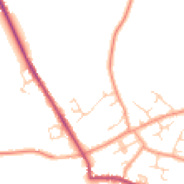 Daytime road noise heatmap for TN27 9FW