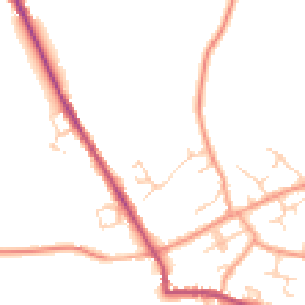 Daytime road noise heatmap for TN27 9FX