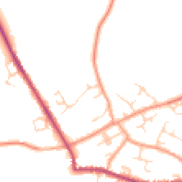 Daytime road noise heatmap for TN27 9FY