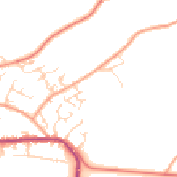 Daytime road noise heatmap for TN27 9GH
