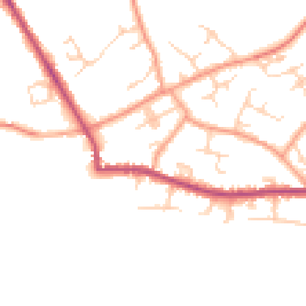 Daytime road noise heatmap for TN27 9QG