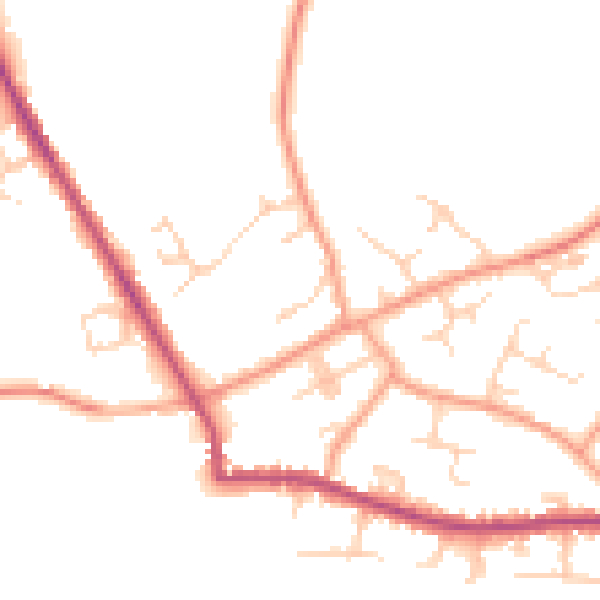 Daytime road noise heatmap for TN27 9QS