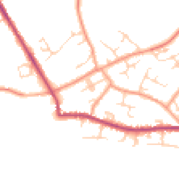 Daytime road noise heatmap for TN27 9QW