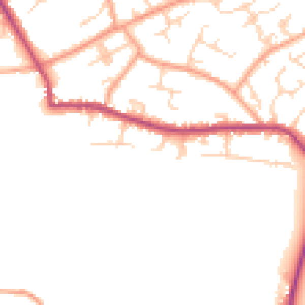 Daytime road noise heatmap for TN27 9SG