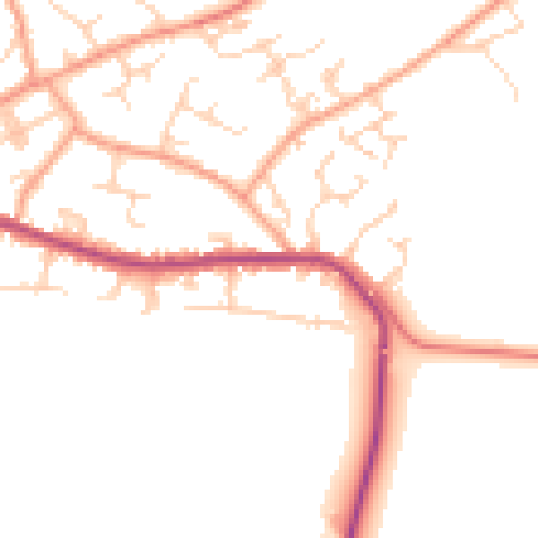 Daytime road noise heatmap for TN27 9SJ
