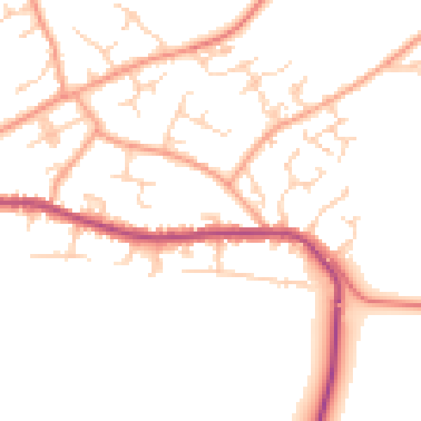 Daytime road noise heatmap for TN27 9SP