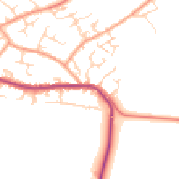 Daytime road noise heatmap for TN27 9ST