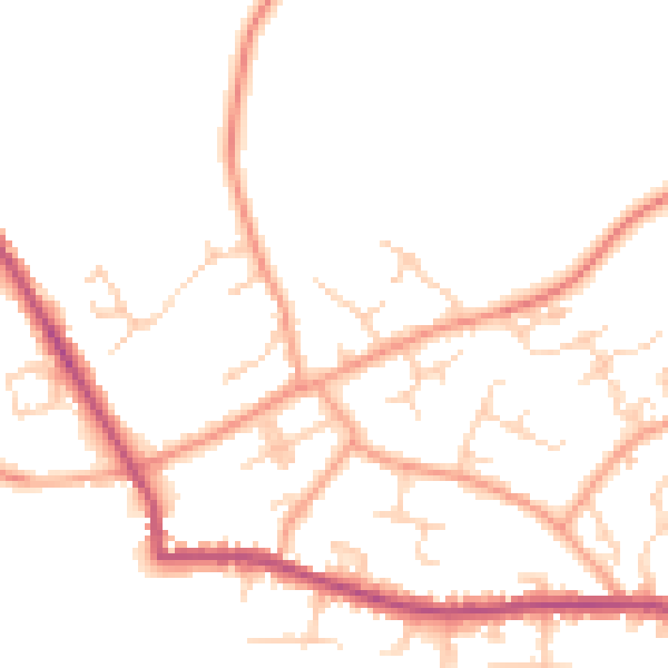 Daytime road noise heatmap for TN27 9TW