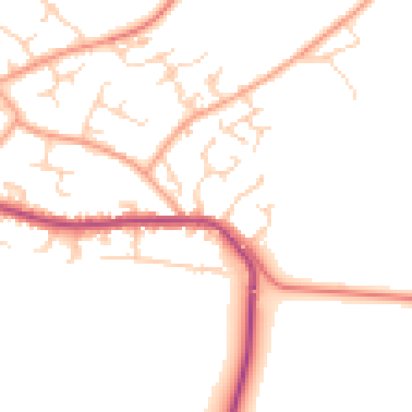 Daytime road noise heatmap for TN27 9UD