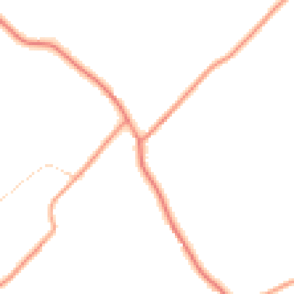 Daytime road noise heatmap for TN29 0AU