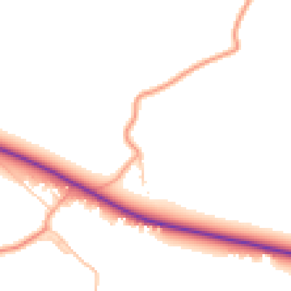 Daytime road noise heatmap for TN29 0HP