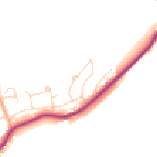 Daytime road noise heatmap for TN29 0NE