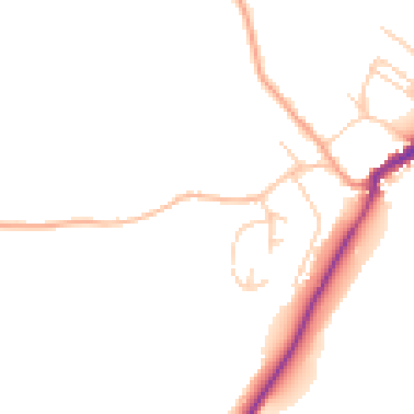 Daytime road noise heatmap for TN29 0PN