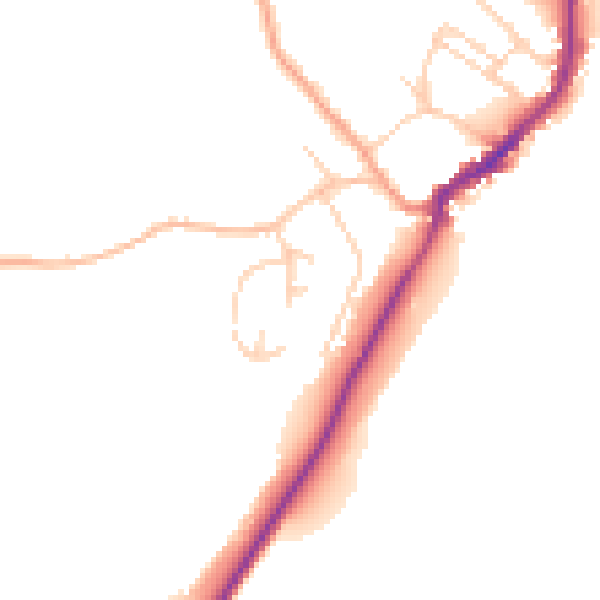 Daytime road noise heatmap for TN29 0PT