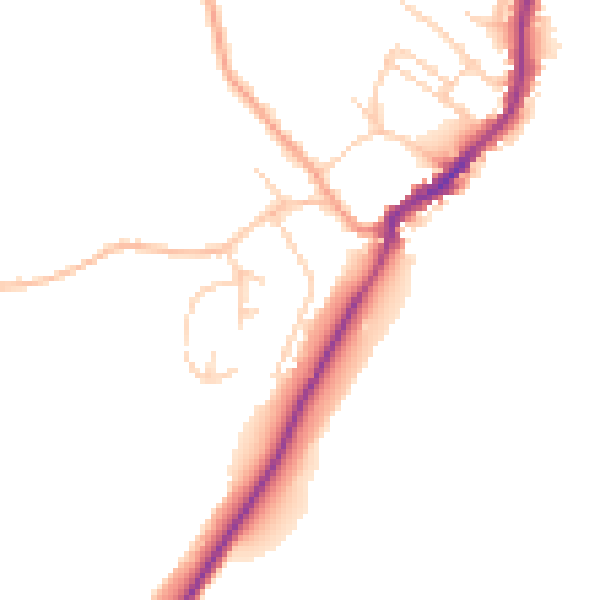 Daytime road noise heatmap for TN29 0PX