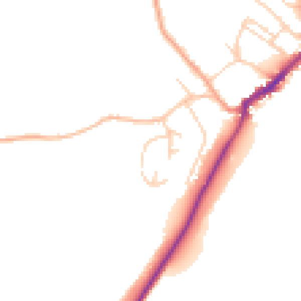 Daytime road noise heatmap for TN29 0PY