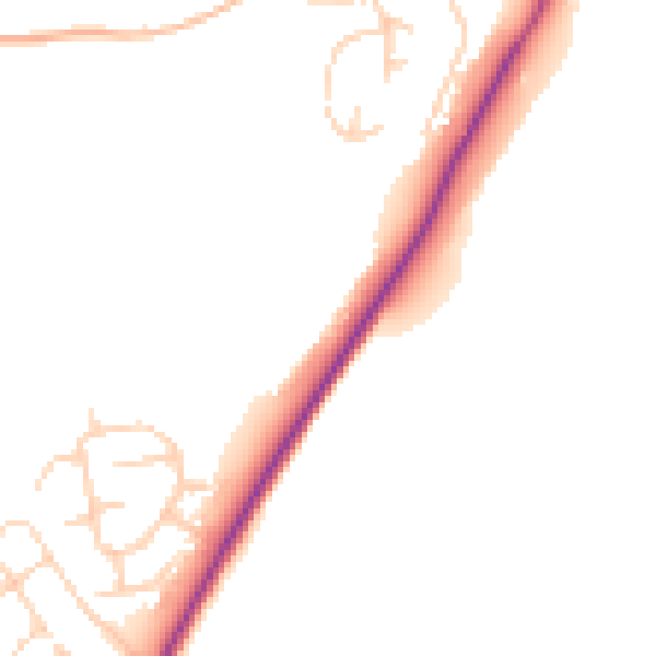 Daytime road noise heatmap for TN29 0QD