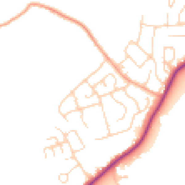 Daytime road noise heatmap for TN29 0SS