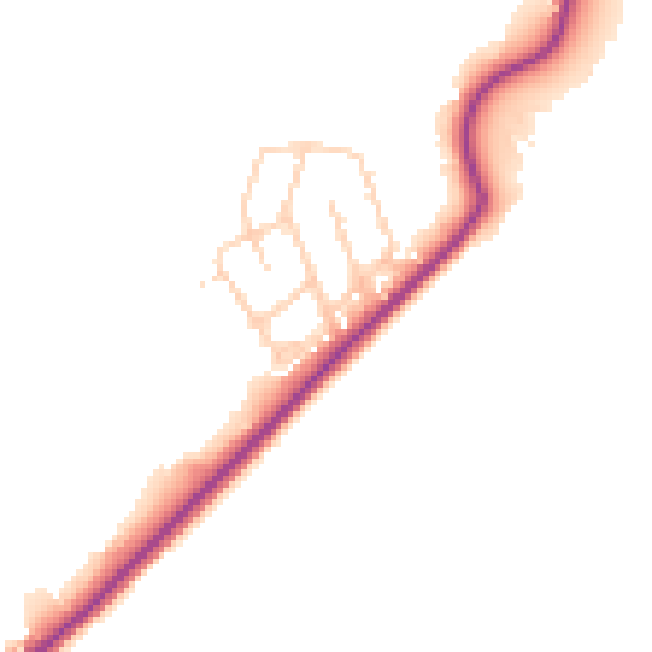 Daytime road noise heatmap for TN29 0UQ