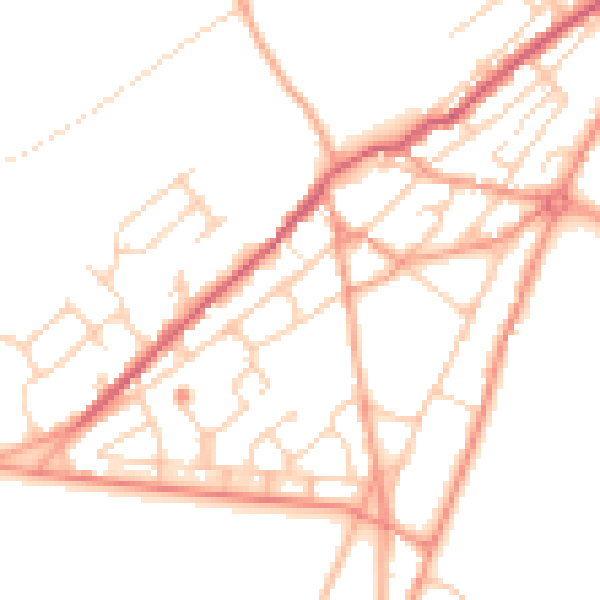 Daytime road noise heatmap for TN29 9AE