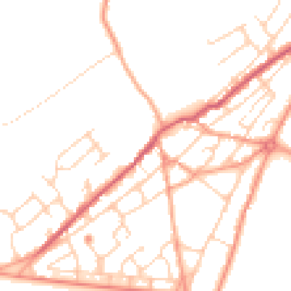Daytime road noise heatmap for TN29 9AJ