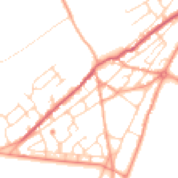 Daytime road noise heatmap for TN29 9AR