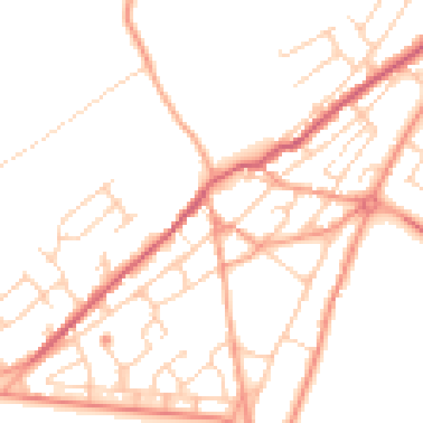 Daytime road noise heatmap for TN29 9AS
