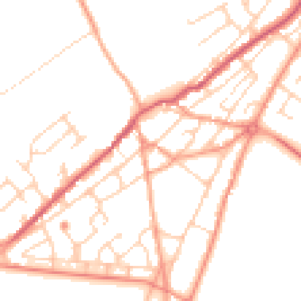 Daytime road noise heatmap for TN29 9AT